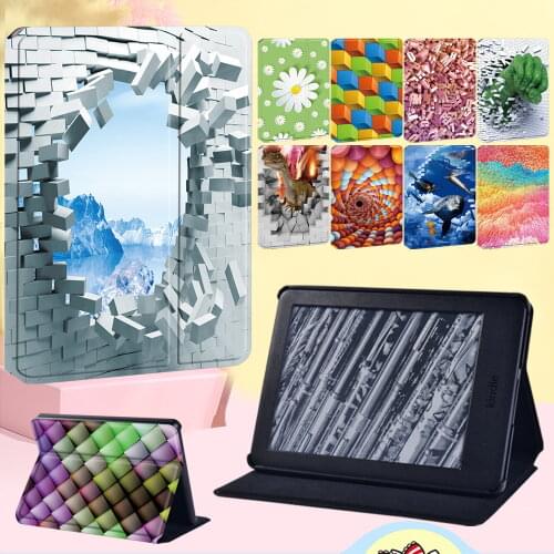 Anti-Dust Tablet Case for Amazon Kindle EReader Paperwhite 1 2 3 4/Kindle (10th Gen/8th Gen) Cool 3D Pattern Cover Case + Stylus