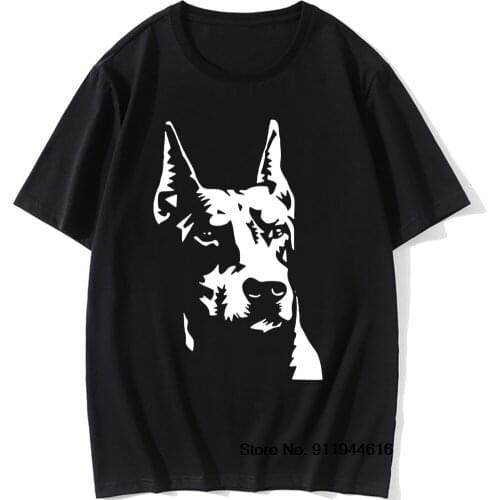 Doberman Pet Dog Animal Birthday Funny Unisex Graphic Vintage Fun Cotton Short Sleeve T Shirts O-Neck Harajuku T-shirt