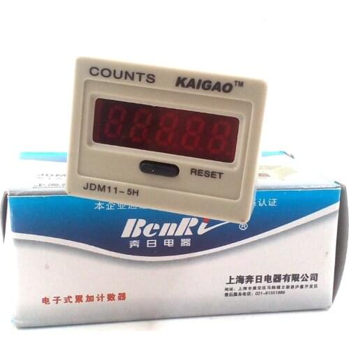 Electronic counter 5-digit Blackout Memory With Voltage Production Counting DC12V DC24V DC36V AC220V 0-99999 KG11J-5H