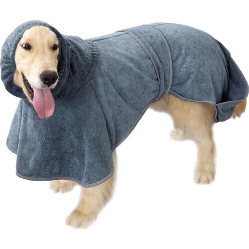 Dog Bathrobe M-XL Pet Dog Bath Towel for Medium Large Dogs Microfiber Super Absorbent Pet Drying Towel 2020