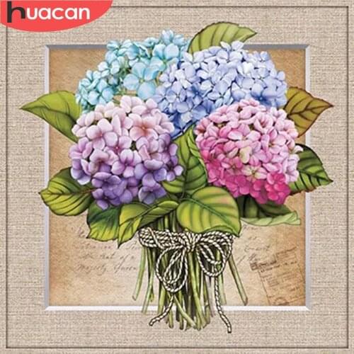 HUACAN DIY Diamond Painting Flower Rhinestone Picture Full Round Drill Home Decoration Art Kits Handcraft Embroidery Gift