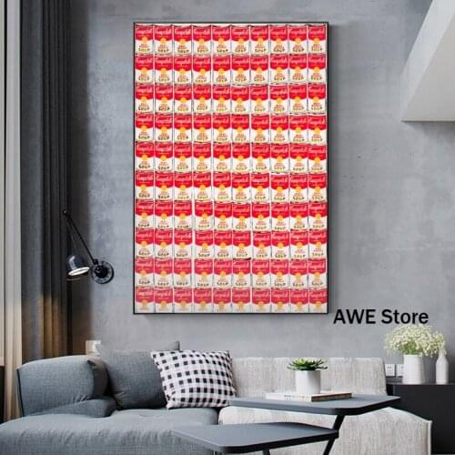 Art Poster Andy Warhol Canvas Painting Colorful Soups Abstract Posters and Prints Wall Art Pictures for Living Room Cuadros No F