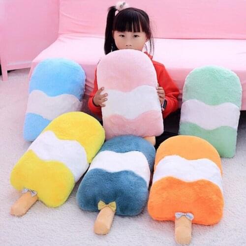 Kawaii Macaron Ice Cream Simulation Food Pillow Cushion Stuffing Soft Plush Doll Popsicle Toy Bolster Decoration Baby Girl Gift