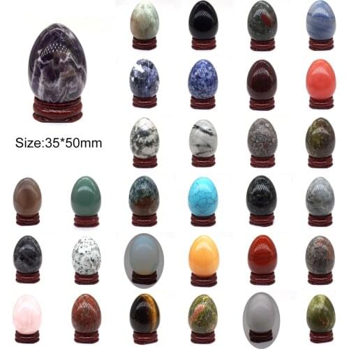 35x50mm Yoni Egg Shaped Stone Natural Healing Crystal Kegel Massage Accessory Minerale Gemstone Reiki Home Decoration Wholesale