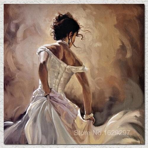 Famous woman painting Dancer on white oil on canvas impressionist art Handmade Gift