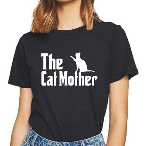 Cat Mom Harajuku Plus Size T-shirts Summer T Shirt Women Tops The Cat Mother Short Sleeve Casual Tee Shirt Femme Camiseta Mujer