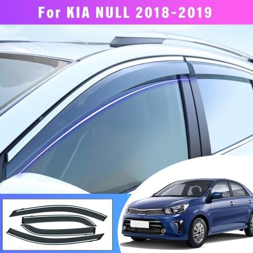 For KIA PEGAS 2018 2019 Window Weather Shield Deflector Guard Car Styling Auto Accessories 4pcs ABS Plastic Awnings