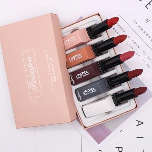 Soft Velvet Good Quality Korean Style Mineral Matte Customize Private Label In Stock Gift Set Lipstick
