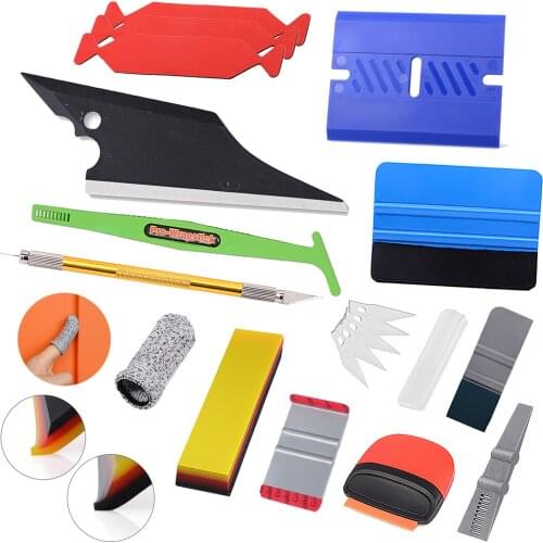 EHDIS Car Vinyl Wrap Tool Kit Carbon Foil Film Cutter Knife Window Tint Sticker Remover Water Cleaning Rubber Squeegee Scraper