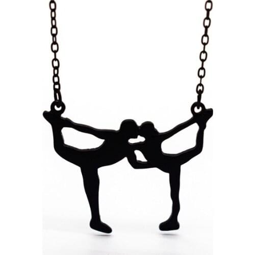 4 Colors New Trendy Ice Skating Necklace Men and Women Figure Skating Pendant Necklace Speed Skating Jewellery Figure Jewellery