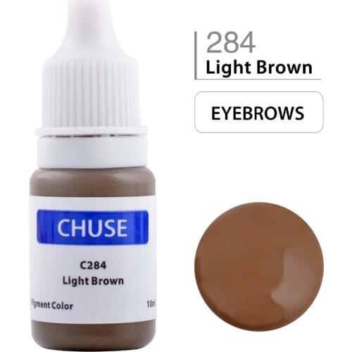 CHUSE Permanent Makeup Ink Eyeliner Tattoo Set Eyebrow Microblading Pigment Professional Encre A Levre 10ML Light Brown C284