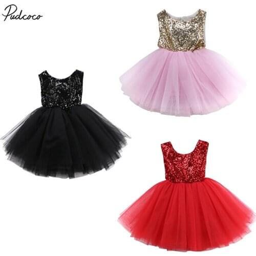 Princess Birthday Party Dress 2018 New Kids Baby Flower Girls Sequins Heart Back Gown Tutu Dresses Bridesmaid Sundress Clothing