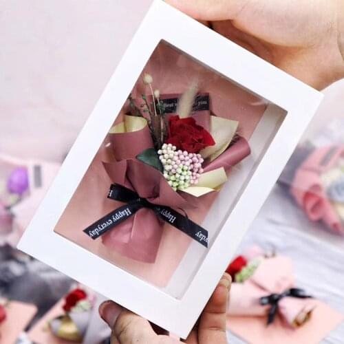 Valentines Day Gift Eternal Flower Card Dried Flower Bouquet Gift Box Preserved Flower Real Flower Gift for Girlfriend