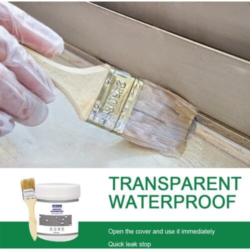 Transparent Waterproof Glue Plus Brush For Bathroom Water Pipe Waterproof And Household Leakproof Adhesives Sealers