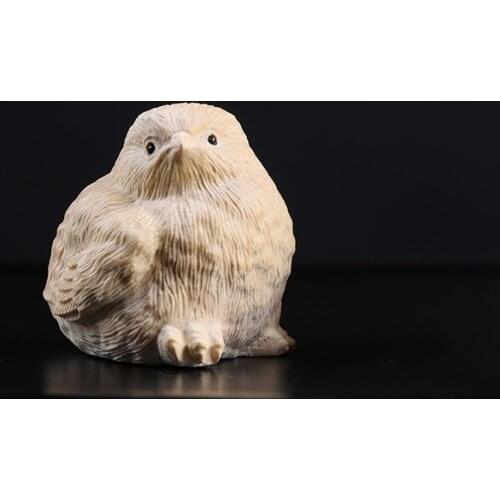 Boxwood 4.5cm Chick Sculpture Cute Chickens Wood Statue Lucky Home Decor