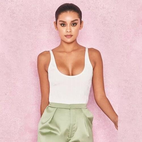 Sexy Bandage Bodysuits Sleeveless Spaghetti Strap Slim Rompers Fashion Womens Tops