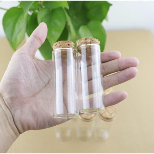 24pcs/lot 30*80mm 40ml Cork Stopper Glass Bottle Spicy Storage Bottle Container Mini Glass Jars Vials DIY Craft