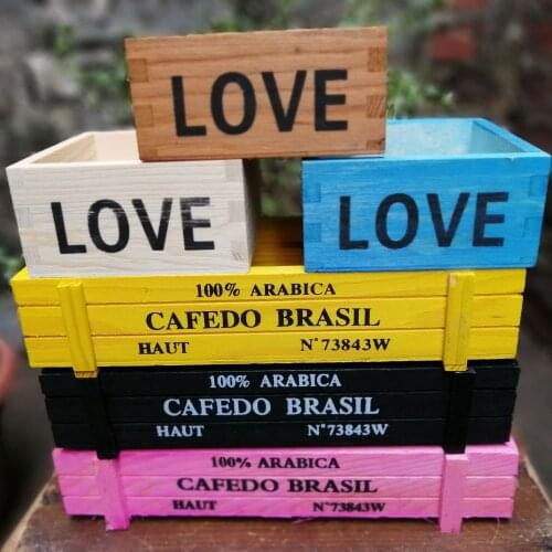 Vintage Wood Garden Flower Planter Succulent Pot Rectangle Trough Box Plant Bed Rectangle Table Flower Pot Gardening Device