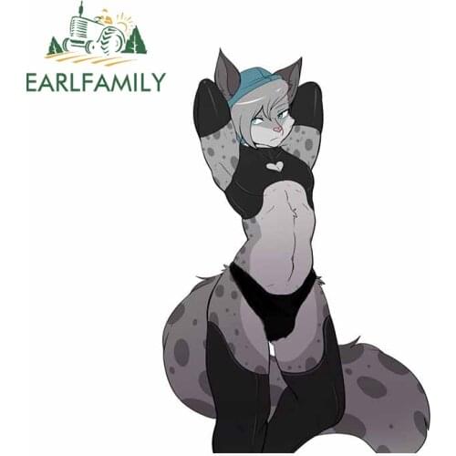 EARLFAMILY 13cm for Furry Femboy Wolf Waterproof Car Stickers Personality Custom Printing Window Trunk VAN SUV Decal