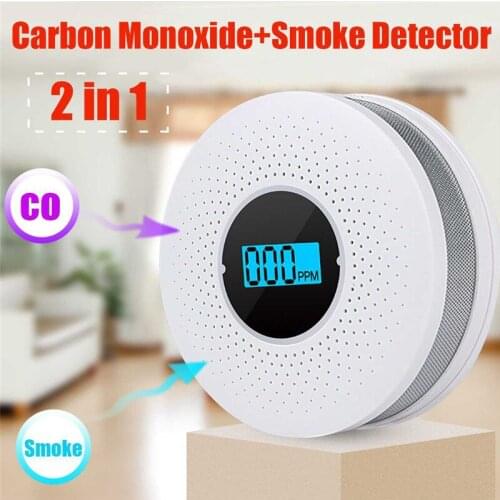 WiFi Smart Smoke Detector Sensor Wireless Fire Smoke Sensor Temperature Tuya App Control Message Push Home Security Alarm System