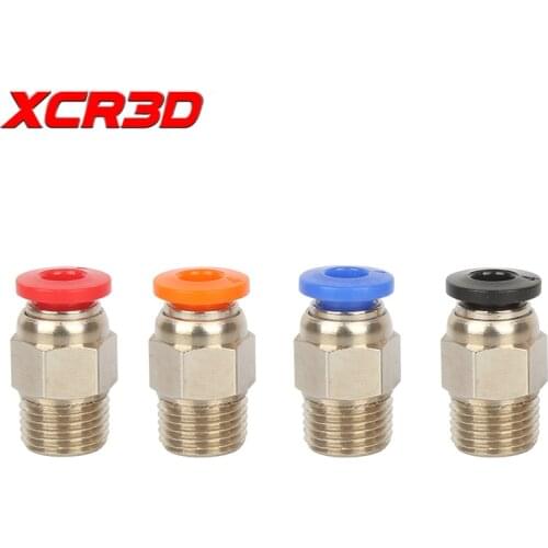 XCR3D 3D Printer Parts PC4-01 Straight through Pneumatic Fittings V6 Feeding Adapter 4*2 Feeding PTFE Tube for E3D 1.75mm Hotend