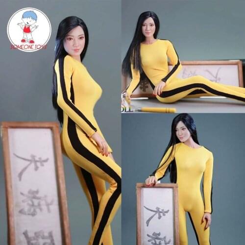 1/6 Female soldier Figure Clothes yellow Chinese Kung Fu Sportswear movie Clothing Suit for 12 inch TBLeague PH Jiaou doll