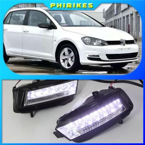 1 Set LED Daytime Running Light Car Accessories 12V DRL Fog Lamp cover For VW Volkswagen Golf 7 2013 2014 2015 2016