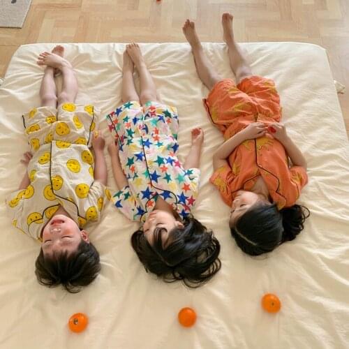 2021 Summer Baby Girl Short Sleeve Cotton Pajamas Children Clothes Kids Boys Print Shorts Set Toddler Pijama Infantil 18M-7Y