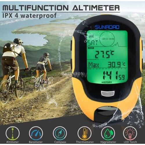 30Pcs/Lot Waterproof FR500 Multifunction LCD Digital Altimeter Barometer Compass Portable Camping Climbing Altimeter Tools