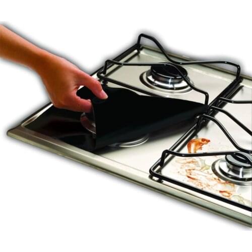 4pcs/set Gas Stove Cooker Protectors Cover/Liner Clean Mat Pad Gas Burner Covers Stovetop Protector Kitchen Accessories