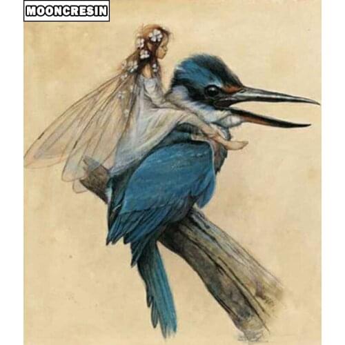 5D Diamond Painting Cross Stitch Animal Bird And Fairy Diamond Embroidery Full Square Rhinestones Mosaic Picture Christmas Decor