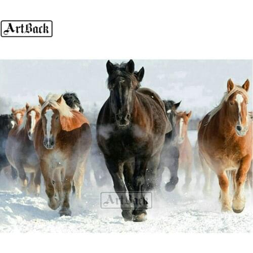 5d diamond painting horse animal full square 3d diamond mosaic winter animal rhinestone diamond embroidery