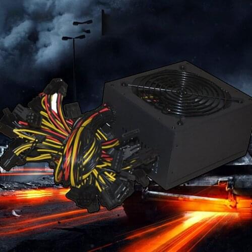 1800W ATX Modular Mining PC Power Supply Supports 6 Graphics Card 160-240V Power Supply Mining Machine Support