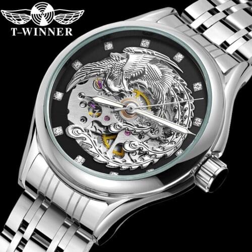 WINNER Women Wristwatch Classic Female Clock Top Brand Luxury Automatic Mechanical Silver Stainless Steel Ladies Watch Gift 8222