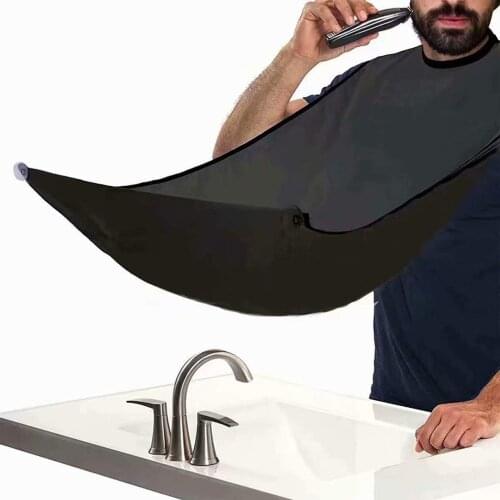 Man Bathroom Apron Male Beard Apron Razor Holder Hair Shave Beard Catcher Waterproof Floral Cloth Household Cleaning Protector