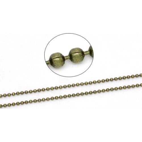 Doreen Box Lovely 10M Bronze Tone Ball Chains Findings 1.5mm Dia. (B14663)