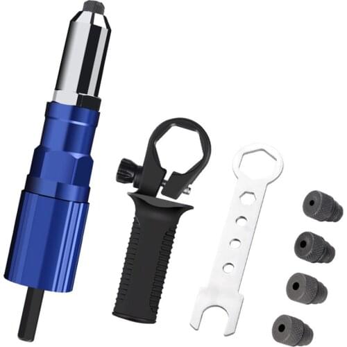 Electric Pull Rivet Gun Tool Nail Gun Rivets Set Strong Toughness Drill Adapter Kit Nail Riveting Metal Portable Supplies