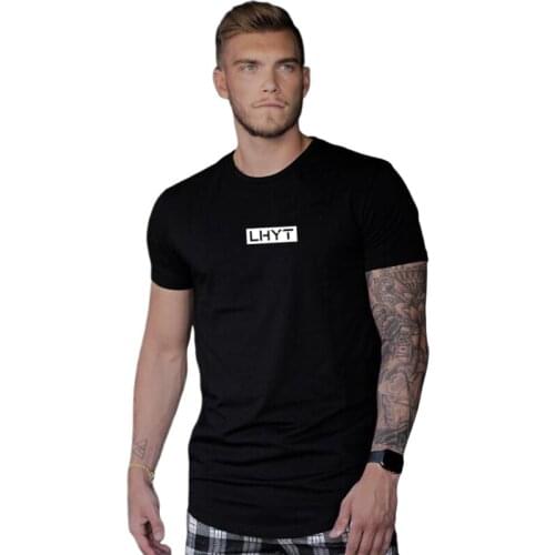 Fitness Tees Cotton T shirt Summer Men Clothing Crew Neck Solid Shirts Casual Short Sleeve T shirt For Men Bodybuilding Tops