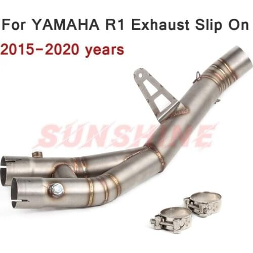 For YZF R1 Exhaust Motorcross Slip on Motorcycle Muffler Modified Middle Pipe Stainless Steel Connect Link 2015-2020 Year YZF-R1
