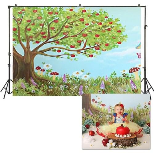HUAYI Photo Background Spring Easter Minisession Photography Backdrops Newborns Baby Child Studio Watercolor Tree Backdrop US265