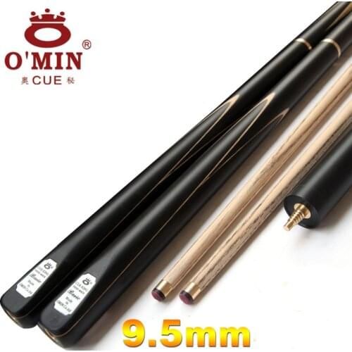 Good Quality Handmade 3 4 Jointed Omin Snooker Cues 9.5mm Tip Snooker Cue Stick With Extension Ash Shaft Ebony Handle