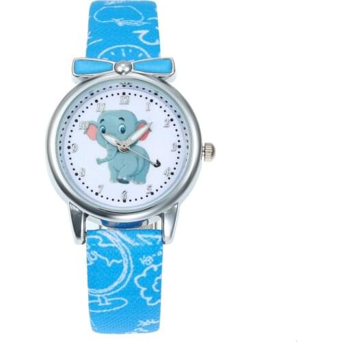 Hot Fashion Brand Cartoon Cute Elephant Kids Quartz Watch Children Girls boys Leather Bracelet Wrist Watch Wristwatch Clock
