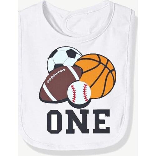 Boy Football Soccer Basketball Baseball All Star Sports Themed first 1st one year birthday party decoration bib gift Photo props