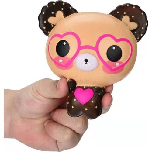 Cute Spectacled Bear Squishy Slow Rising Soft Squeeze Fidget Toy Scented Relieve Stress Funny Kid Xmas Gift