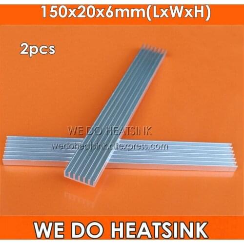 WE DO HEATSINK 2pcs 150x20x6mm DIY Cooling Heat Sink Aluminum Cooler For LED