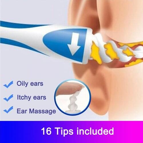 New silicone ear spoon tool set ear cleaner ears 16 care soft spiral for ears cares health tools cleaner ear wax removal tool
