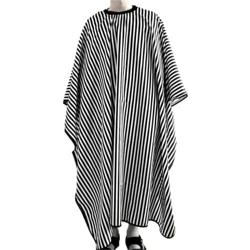 Hair Cutting Cape Hairdressing Gown Barbers Cape Adjustable Black And White Stripe Household Cleaning Tools Aprons Cloth Wrap