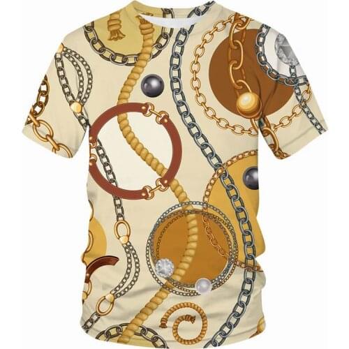 2021 New cool Chain t shirt men/women 3D printed Sumptuous t-shirts casual Harajuku style tshirt streetwear Men clothing tops