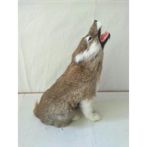 New natural colour wolf model polyethylene&fur sitting wolf toy about 24x20cm 1281