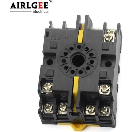 P2CF-11 relay base suitable for H3BA H3CR relay 11 Pin Relay Socket Base DIN Rail